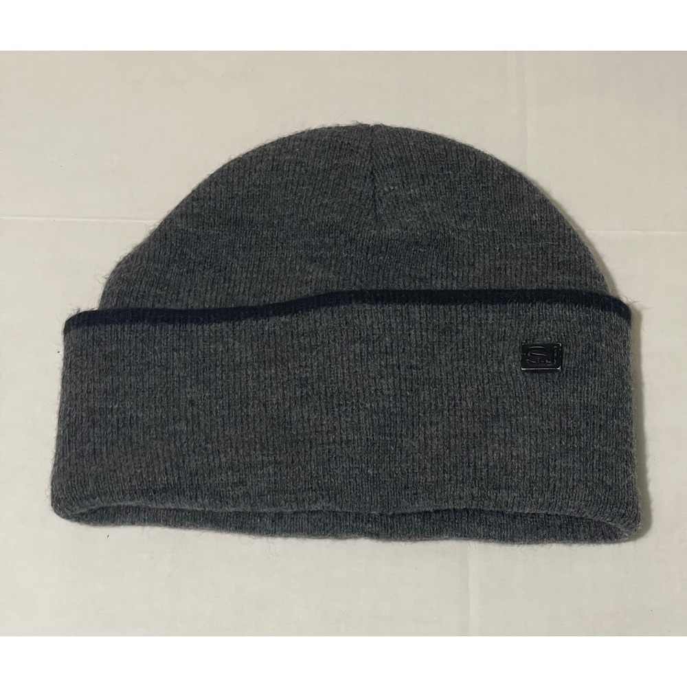 Sean John Beanie Hat Mens OS Gray Excellent Knit Logo